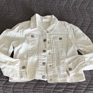 Girls Crazy 8 White Button-Front Denim Jacket size 7-8
